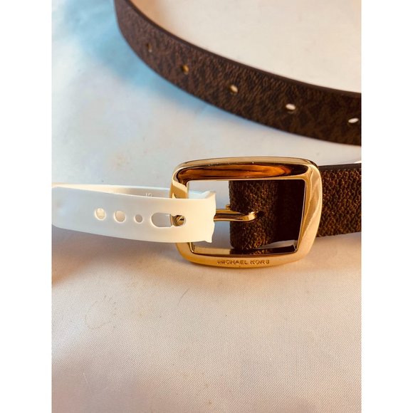 NWOT MICHAEL KORS Women’s MK Signature Brown Belt Sz L main image 8